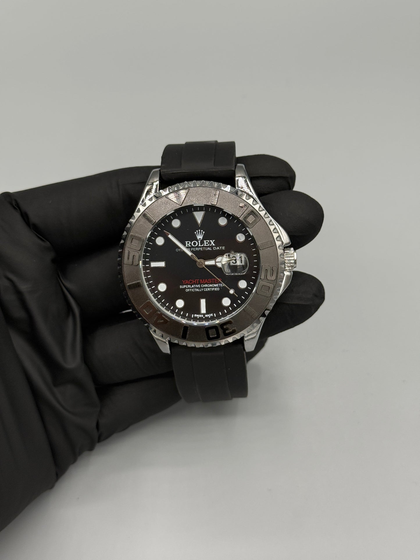 Rolex Submariner With Rubber Strap Rotating Dial