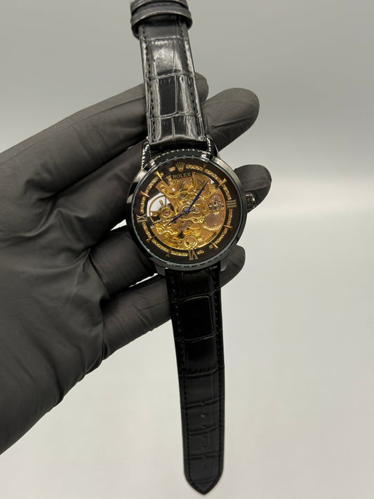 Rolex Automatic Skeleton Leather Strap