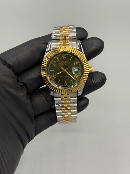 Rolex Oysters Perpetrators Date Just Roman Numerals Two Tone