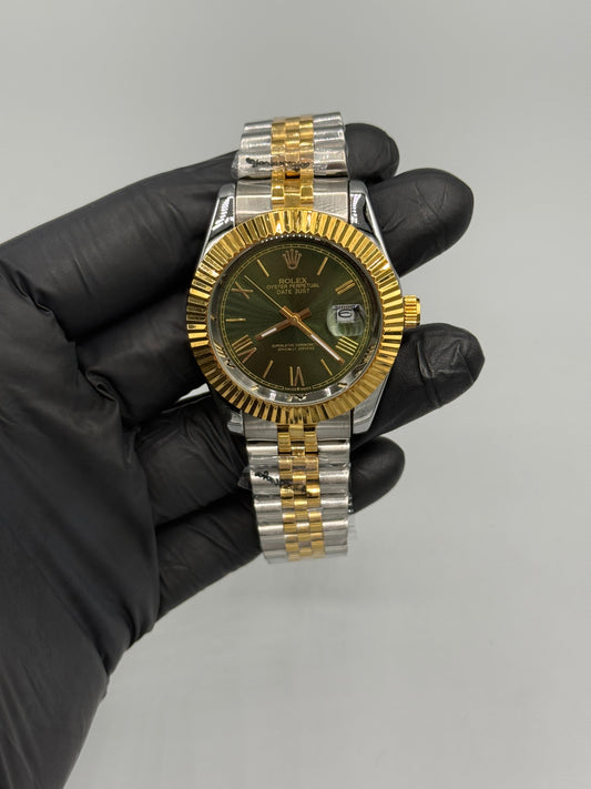 Rolex Oysters Perpetrators Date Just Roman Numerals Two Tone