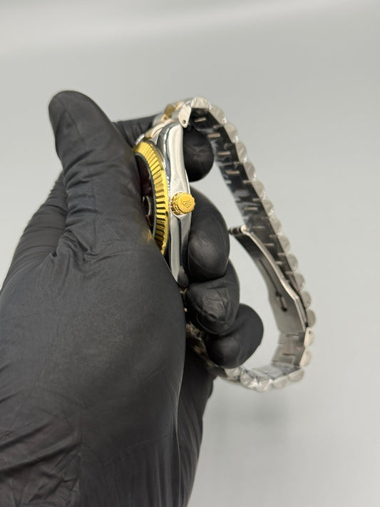 Rolex Oysters Perpetual Date Just Two Tone Red Dial