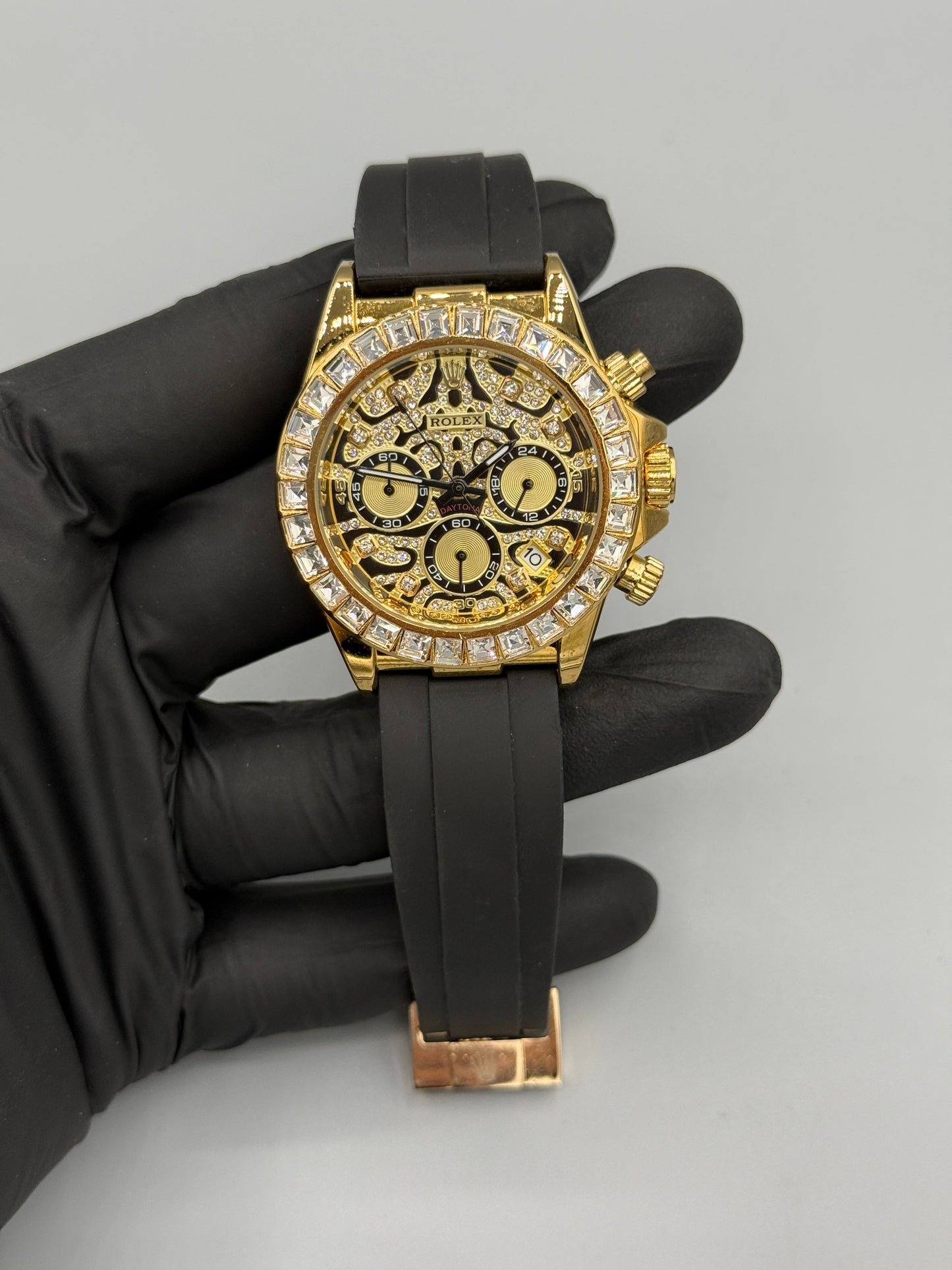 Rolex Stone (Chronograph Working) Rubber Strap