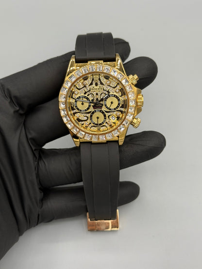 Rolex Stone (Chronograph Working) Rubber Strap