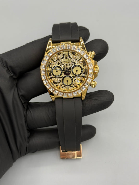 Rolex Stone (Chronograph Working) Rubber Strap