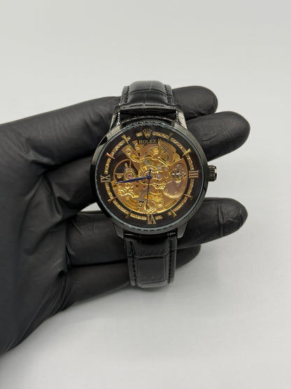 Rolex Automatic Skeleton Leather Strap