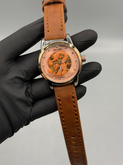 Belleda Automatic Dragon Dial Leather Strap