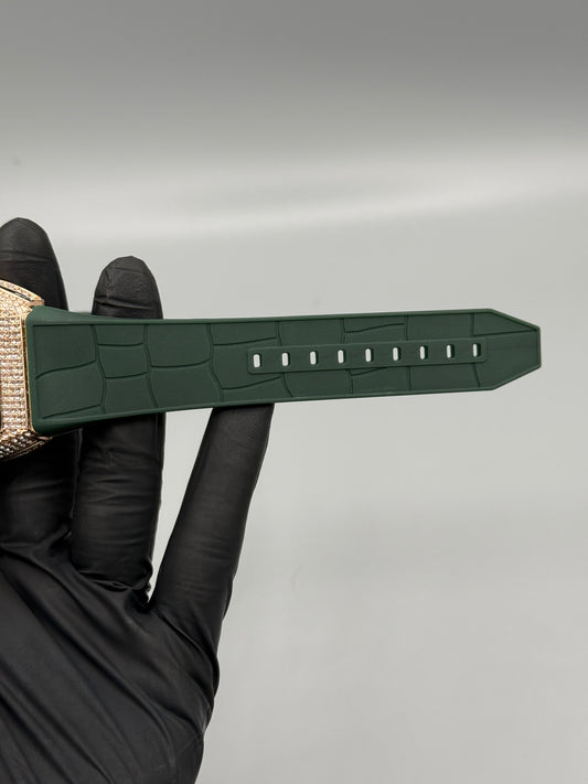 Diamond Green Rubber Strap