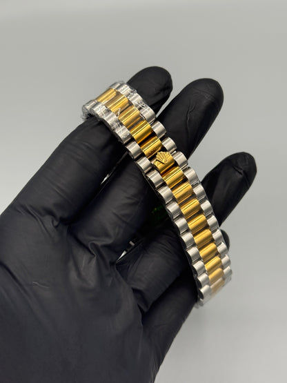 Rolex Oysters Perpetual Date Just Two Tone Red Dial