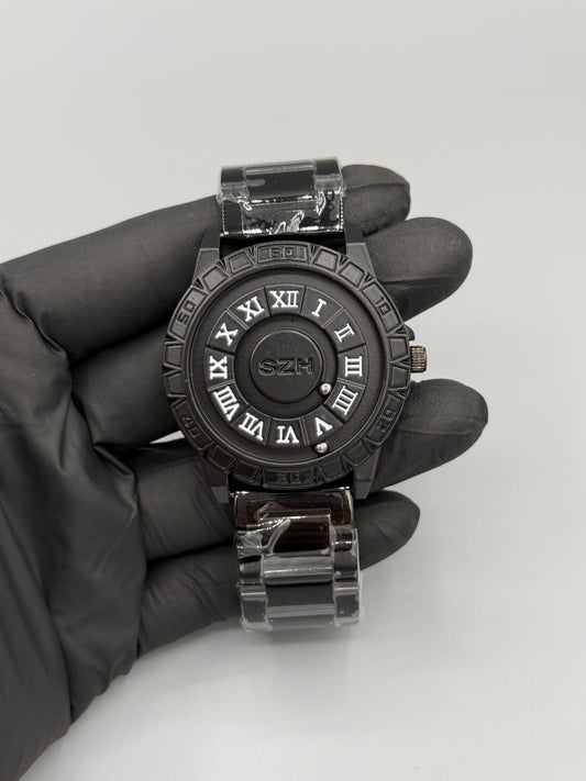 Pinball Roman Numerals Stainless Steel Watch