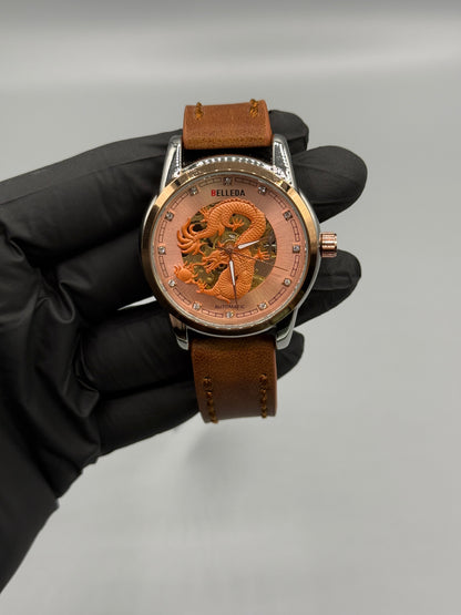 Belleda Automatic Dragon Dial Leather Strap