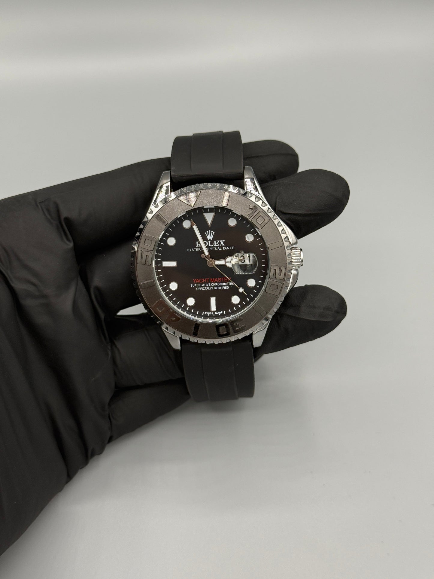 Rolex Submariner With Rubber Strap Rotating Dial