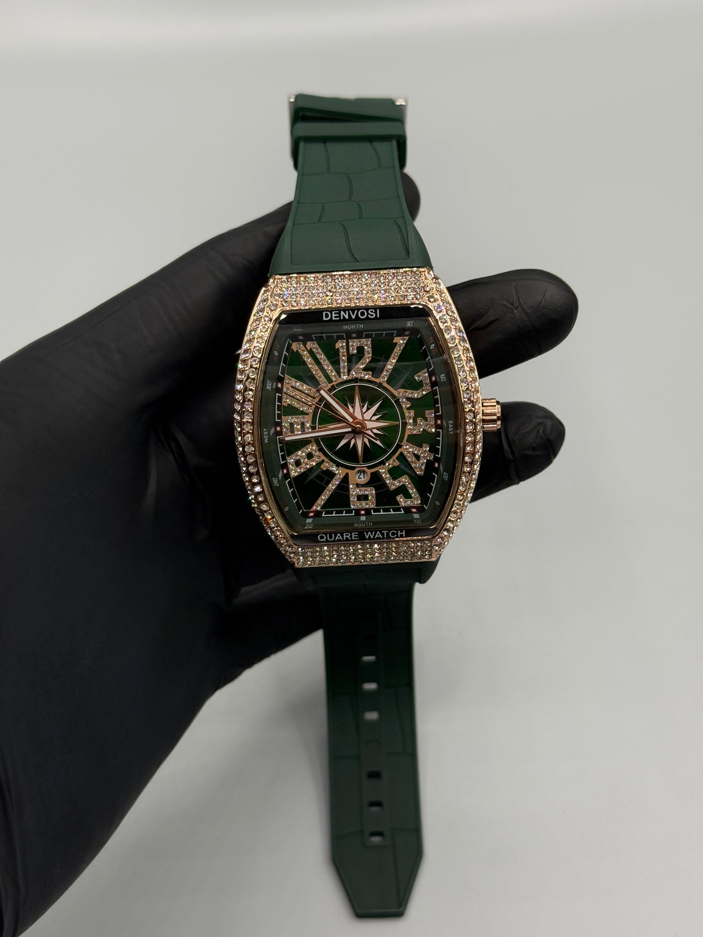 Diamond Green Rubber Strap