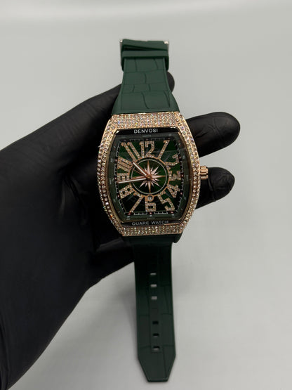 Diamond Green Rubber Strap