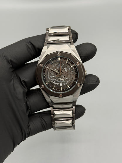 Hublot Diamond Cut Chronograph Style Stainless Steel
